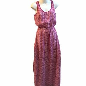 Michael Kors Maxi Dress Pink Side Slits Boho Lightweight Modest Coastal Beach